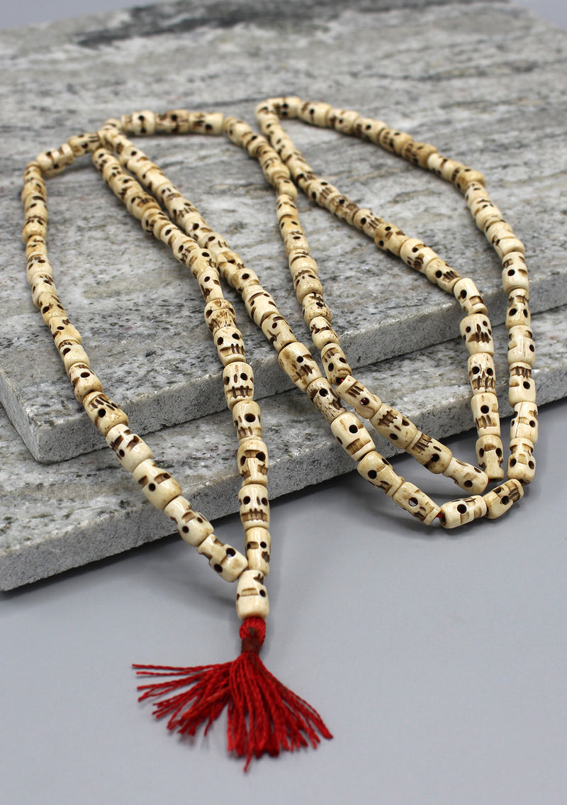 Traditional Offwhite Skull Prayer Mala