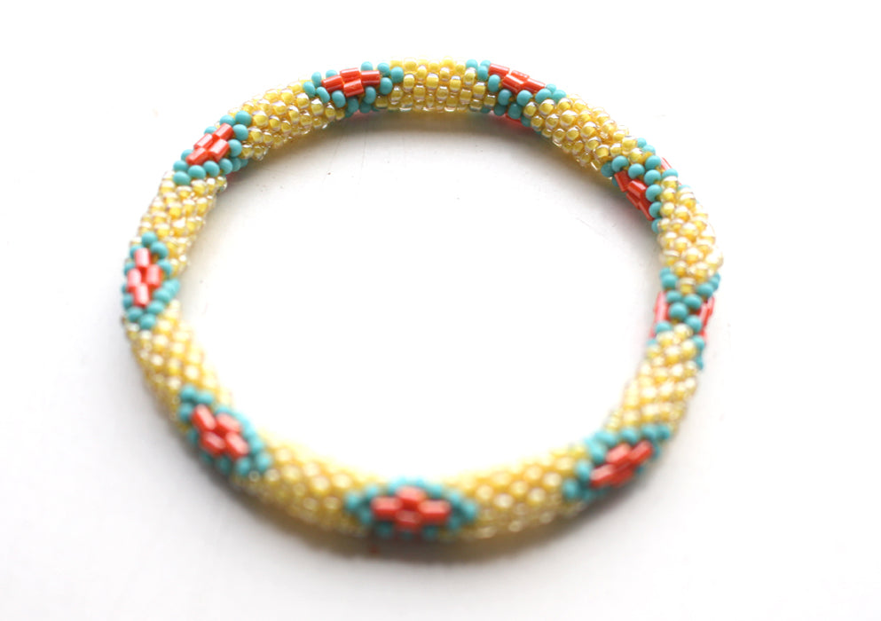 Funky Bright Crocheted Beads Roll On Bracelet RB059 - nepacrafts