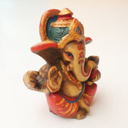 Handpainted Baby Ganesh Resin Statue 2.5" - nepacrafts