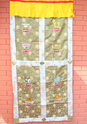 Handmade Tibetan Door Curtain Embroidered with 8 Auspicious Symbol - nepacrafts