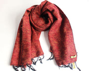 Maroon Orange Mix Plain Himalayan Woolen Shawl - nepacrafts