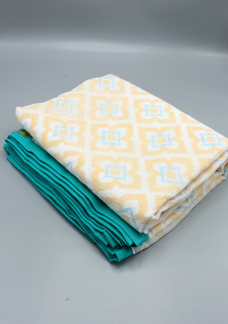 Malmal-Dhaka Nepalese Traditional Handwoven 3 Layer Blue Blanket