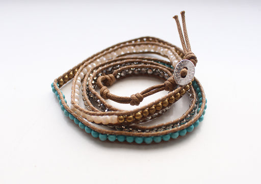 Funky Five Wrap Bracelet with 5 Color Beads - nepacrafts