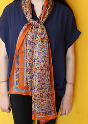 Elegant and Fashionable Flower Printed Silk Summer Scarves - nepacrafts