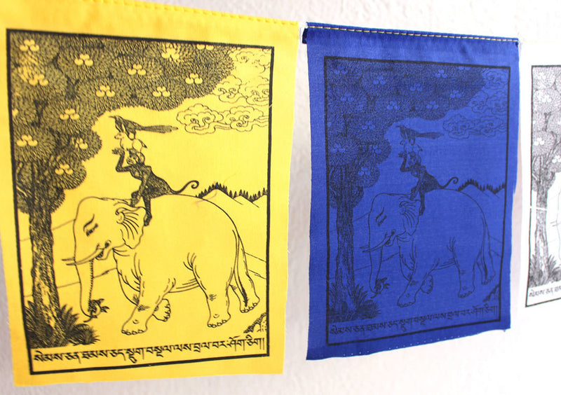 The Four Harmonious Animals Prayer Flags - nepacrafts