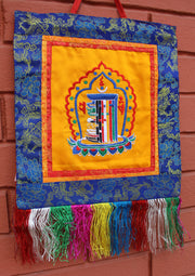Kalachakra Embroidery Polyester Wall Hanging - nepacrafts