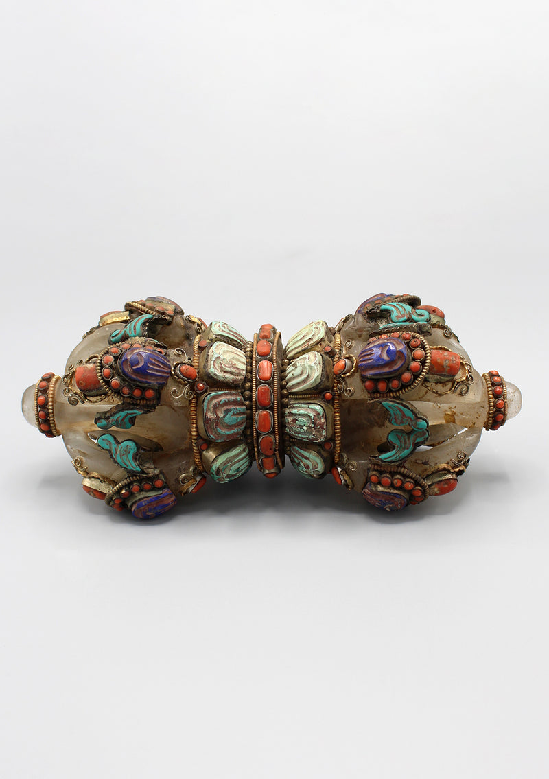 Tibetan Ritual Crystal Vajra for Buddhist Altars