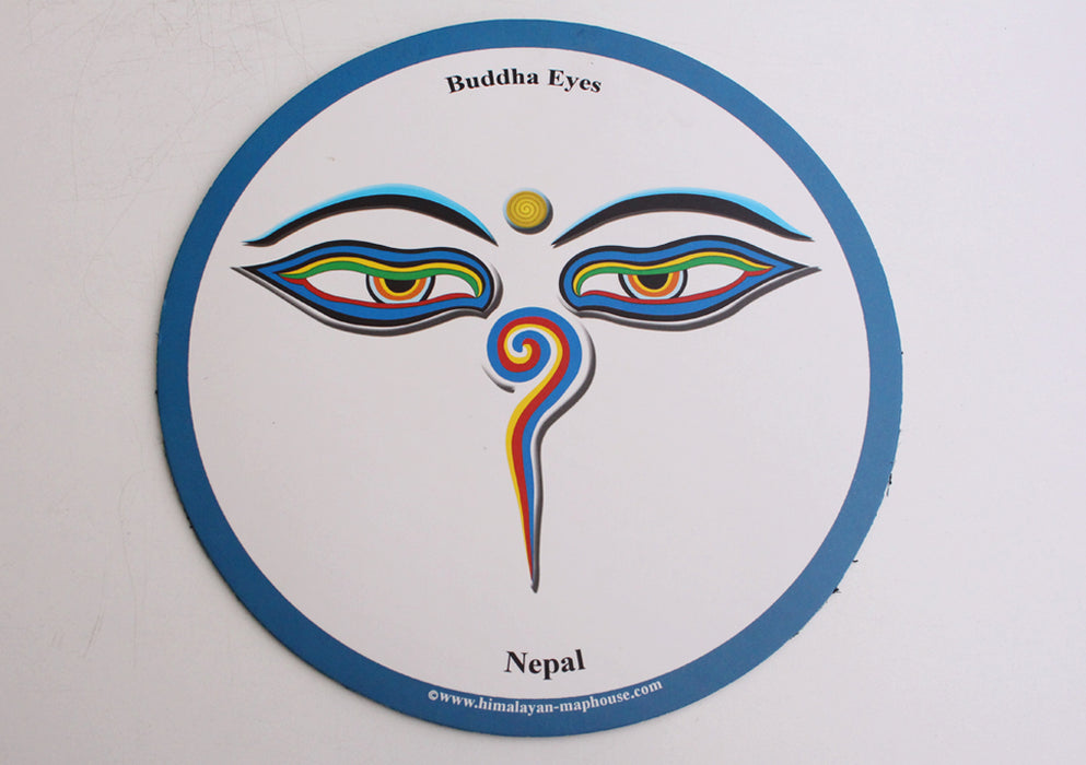 Light Weight and Anti Slip Buddha Eyes Printed Round Mousepad Mat - nepacrafts