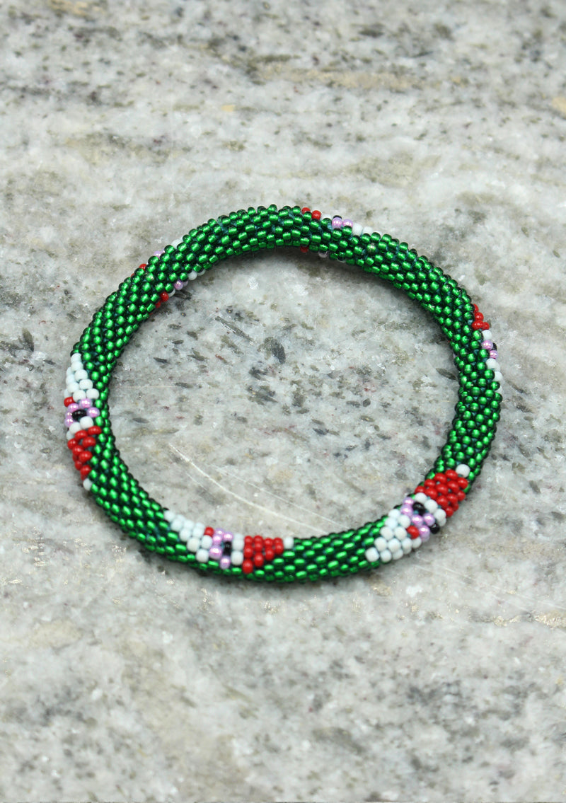 Santa Claus Christmas Roll On Beads Bracelet