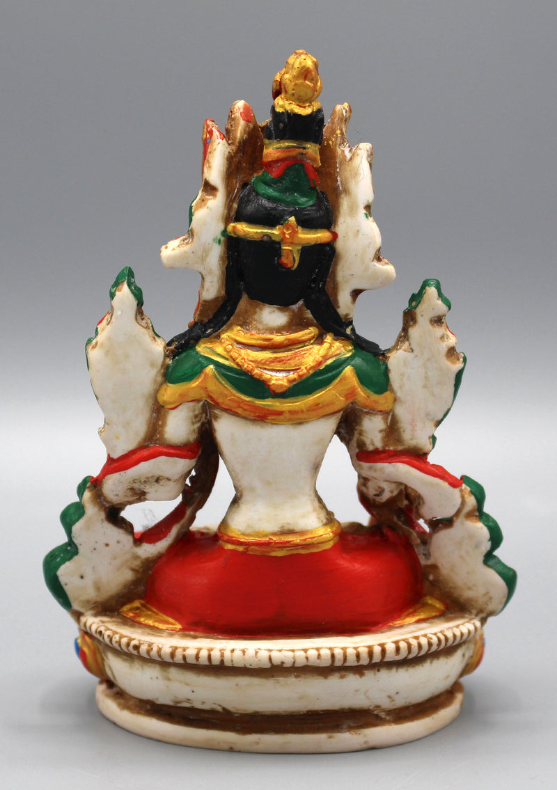 White Tara Statue 5.8" Handpainted Resin Nepal - nepacrafts
