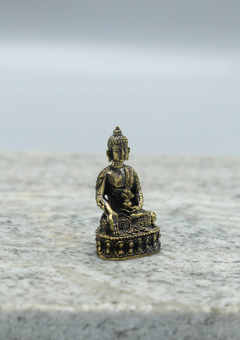 Brass Mini Medicine Buddha Statue 2"