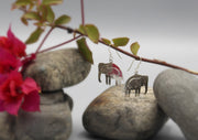 Baby and Mother Elephant Sterling Silver Earrings - nepacrafts
