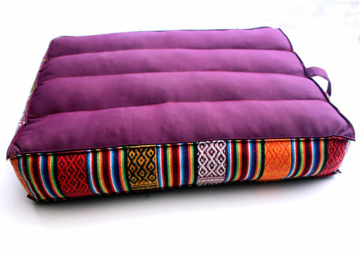 Cotton Meditation Cushion with Border - nepacrafts