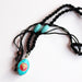 Turquoise and Coral Inlaid Buddha Eye Pendant Necklace - nepacrafts