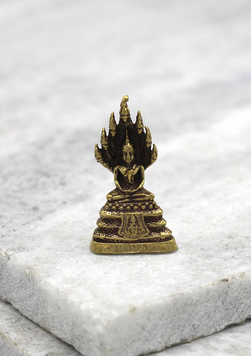 Brass Serpent Buddha Mini Statue