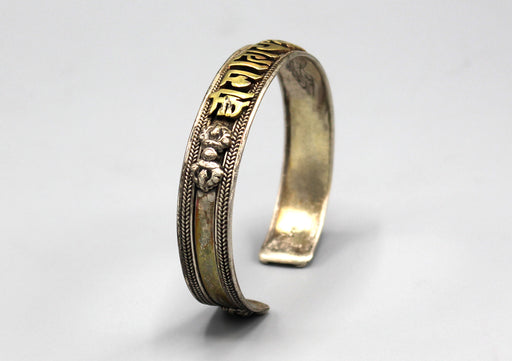 Om Mani Sterling Silver Meditation Bracelet - nepacrafts