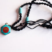 Hexagonal Turquoise Buddha Eye Pendant - nepacrafts