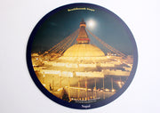 Anti Slip and Soft Rubber Bouddhanath Stupa Printed Round Mousepad Mat - nepacrafts
