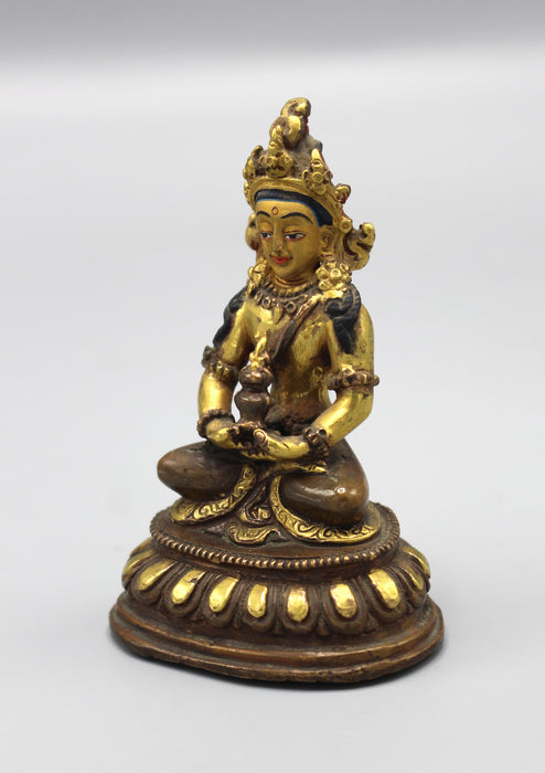 Gold Plated Copper Aparmita Buddha Statue 3" - nepacrafts
