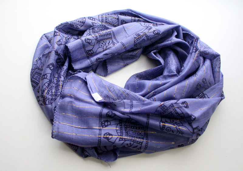 Blue Cotton Meditation Scarf - nepacrafts