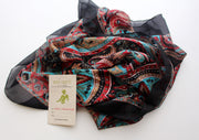 Summer Silk Square Scarves Printed with Colorful Pattern - nepacrafts