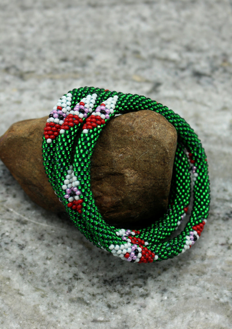 Santa Claus Christmas Roll On Beads Bracelet