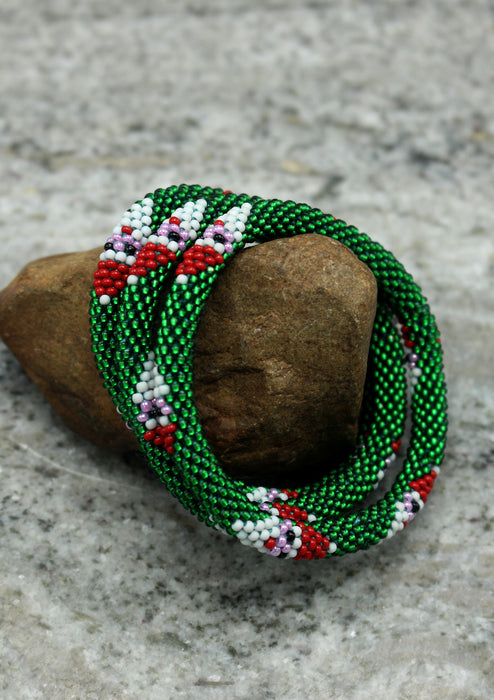Santa Claus Christmas Roll On Beads Bracelet