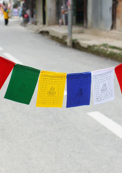 Mini Green Tara  Polyester Silk  Tibetan Prayer Flags