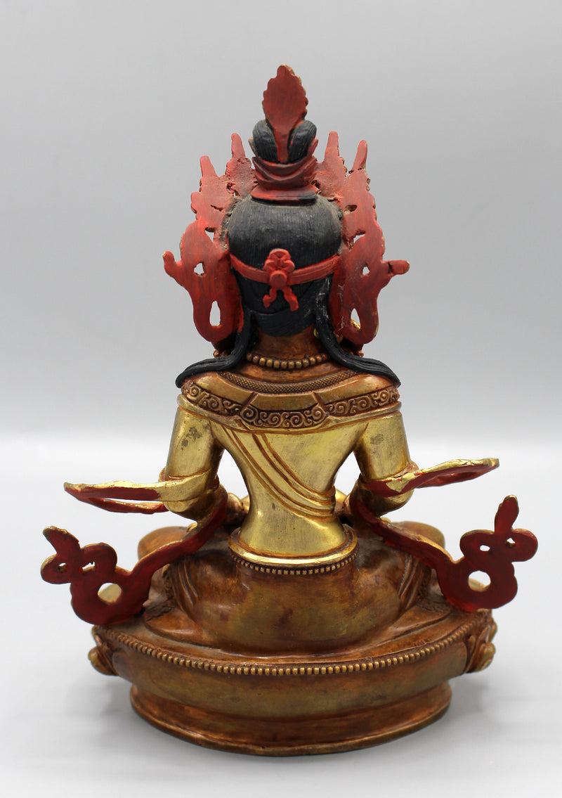 Gold Plated Aparmita Buddha Statue - nepacrafts
