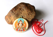Chenrezig and Mantra Printed Buddhist Pendant - nepacrafts