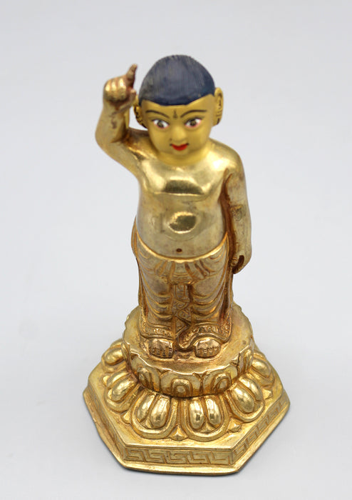 Fully Gold Plated Standing Buddha Statue - nepacrafts