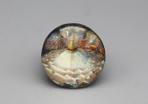 Bouddhanath Nepal Glass Fridge Magnet - nepacrafts