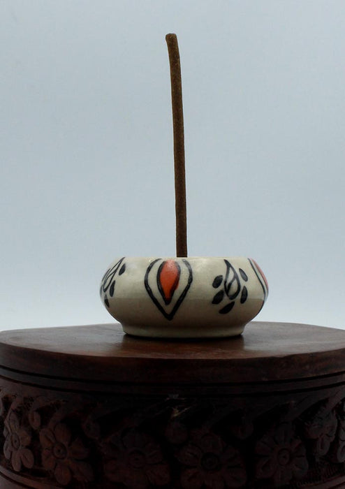 Leaf Pattern Ceramic Incense Burner