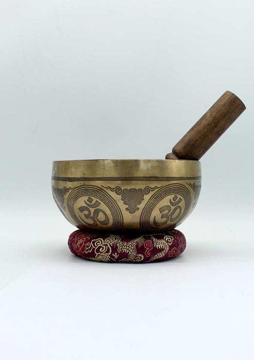 Seven Chakra Fine Arts  Om Itched Singing Bowl- 6 inch