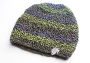Hand Knitted and Trendy Multicolor lining Hemp Beanie, Hemp Hat - nepacrafts