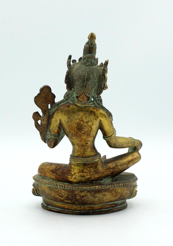Antique Copper Green Tara Minimalistic Statue 6 Inches