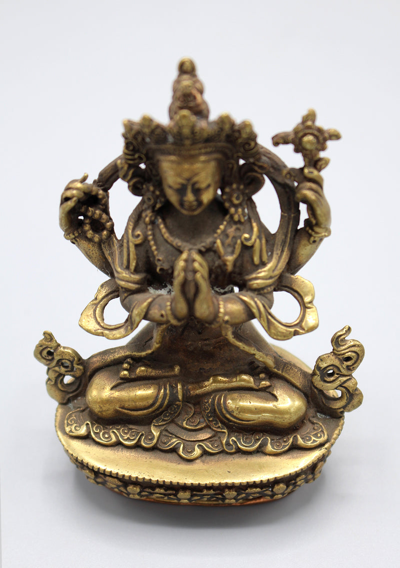Four Armed Chenrezig Bronze Statue