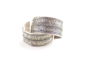 White Metal Fine Filigree Carving Handmade Cuff Bracelet - nepacrafts