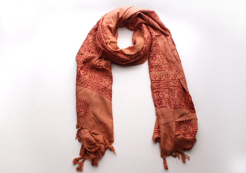 Hindu Lord Krishna Printed Cotton Meditation Summer Shawl with Fringes - nepacrafts