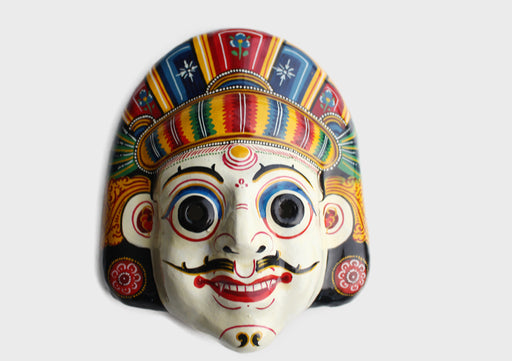 Mahakala Painted Paper Mache Wall Hanging Mask - nepacrafts