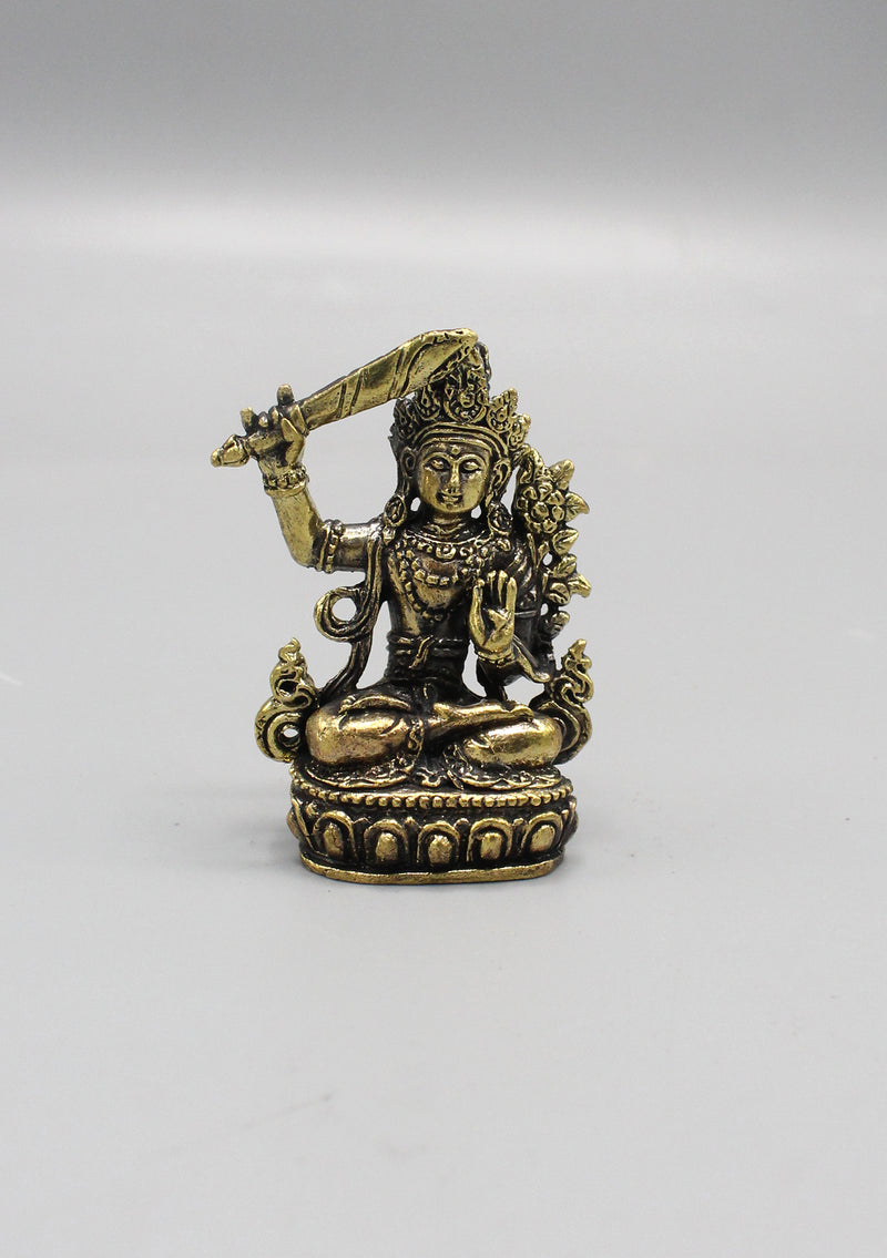 Mini Brass Manjushree Statue