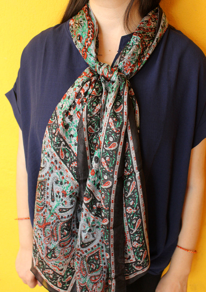 Elegant and Fashionable Flower Printed Silk Summer Scarves - nepacrafts