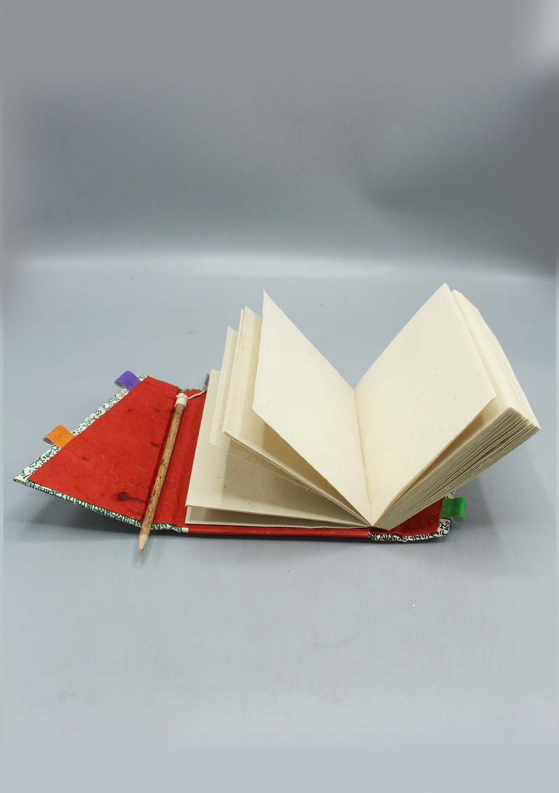 Tibetan Scriptures With Animal Symbols Lokta Paper Journal Book