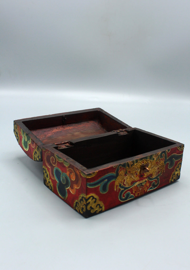 Handcrafted Painted Traditional Tibetan Wooden Gift Box
