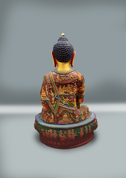Master Piece Gold Plated Painted  Shakyamuni Buddha Statue