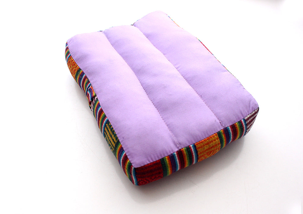Small Cotton Meditation Cushion with Bhutanese Fabric Border - nepacrafts