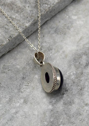 Charming Amethyst Inlaid Sterling Silver Pendant - nepacrafts