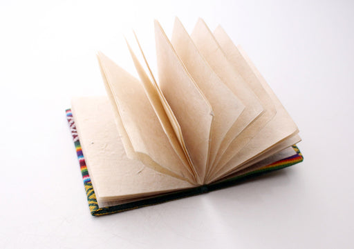 Bhutanese Fabric Hard Cover Mini Pocket Lokta Paper Blank Travel Journal - nepacrafts