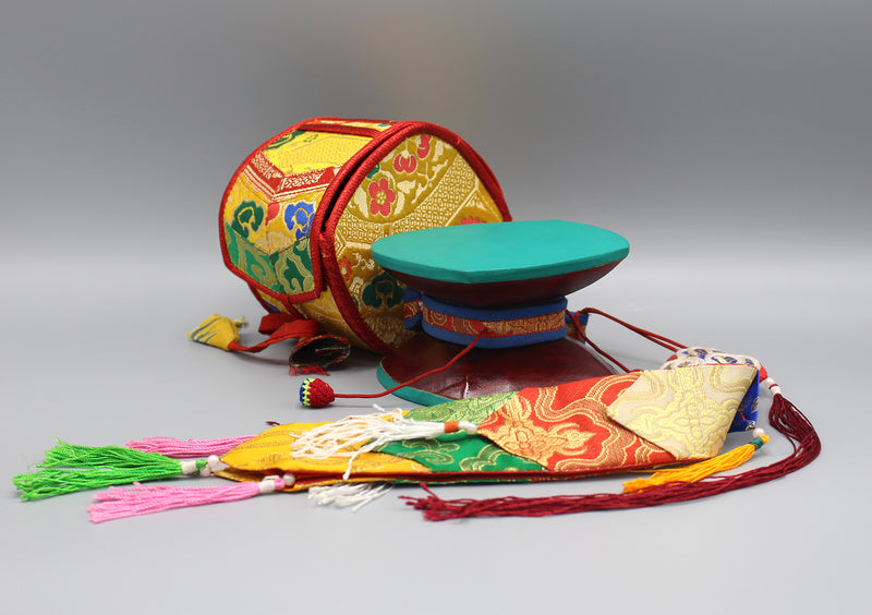 Hand Painted Ritual Wooden Chod Drum Damaru - nepacrafts