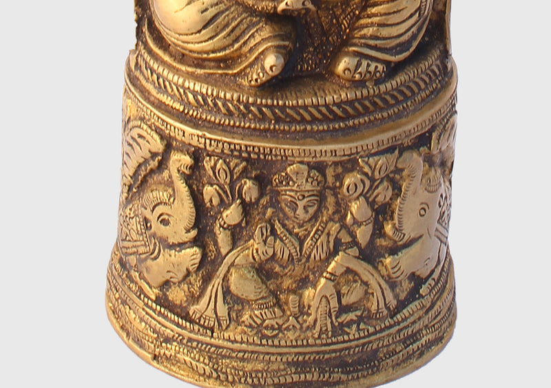 Elaborately Carved Brass Ganesha Statue ST395 - nepacrafts
